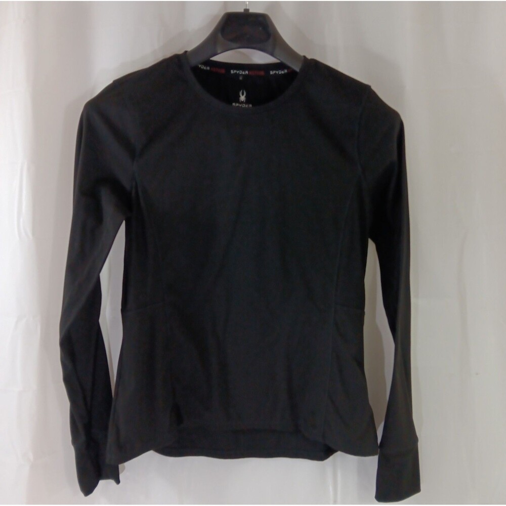 Spider Athletic Shirt Women's Size Large Black Thumb Holes In Cuffs